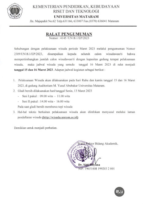 Ralat Wisuda UNRAM 2023 