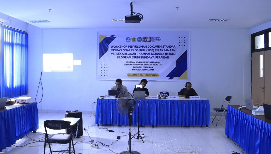 Workhop Penyusunan Dokumen Standar Operasional Prosedur (SOP) Pelaksanaan MBKM Program Studi Budidaya Perairain Fakultas Pertanian UNRAM